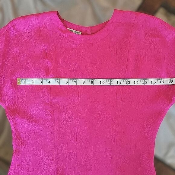 Vtg Paul Costelloe fushia textured silk dolman sleeve blouse - Picture 10 of 14